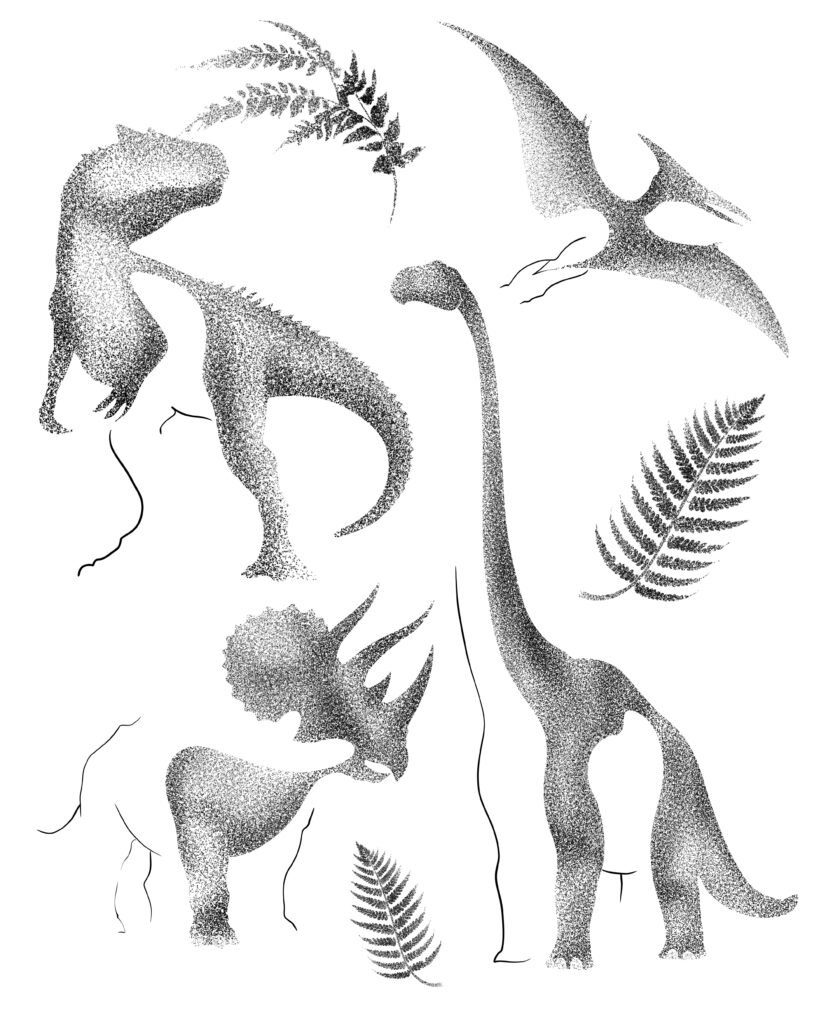 flash tattoo thème dinosaures