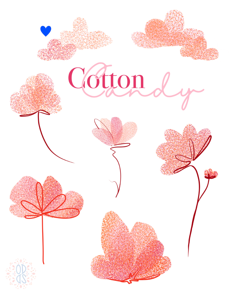 flash tattoo fleurs de coton, nuages